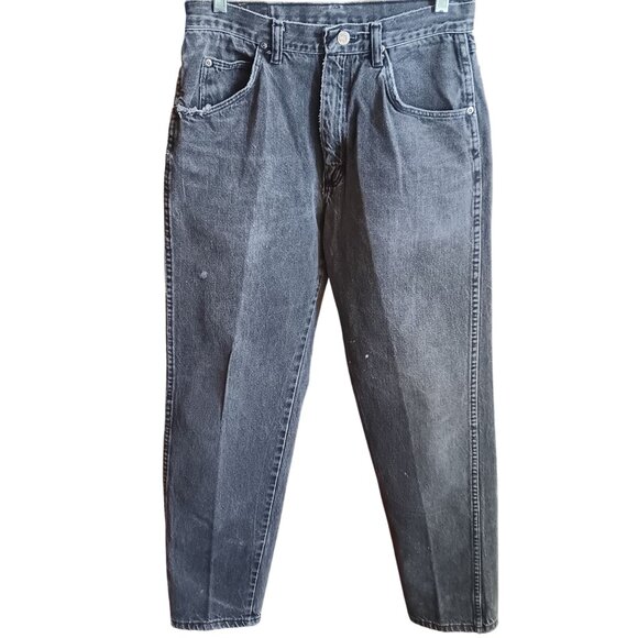 30x31 Vintage Black Fade Rocker Jeans Wrangler 1990's Straight MADE IN USA - Picture 3 of 8